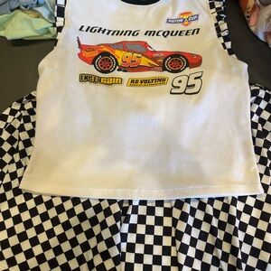 Lightning McQueen Checkered Skirt Set